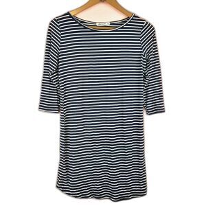 Paper Scissors Women Tunic Striped 3/4 Sleeve Stretch Size 8